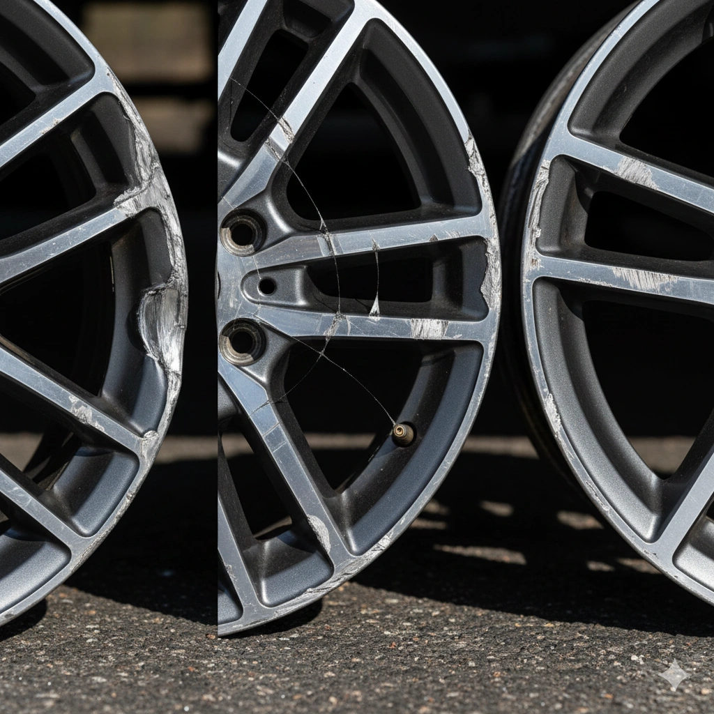 Driving with a damaged rim in Mumbai