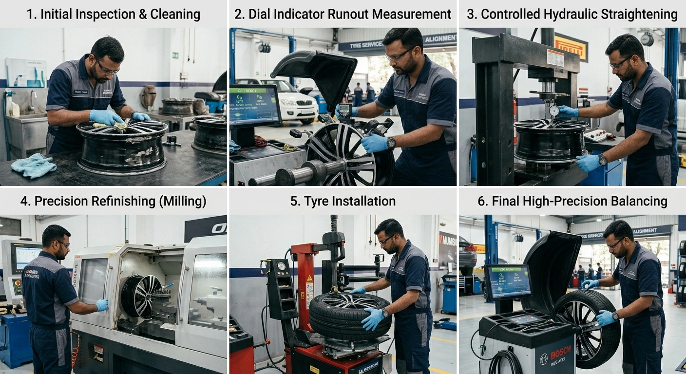 Diamond Cut Alloy Wheel Vibration Repair in Mumbai