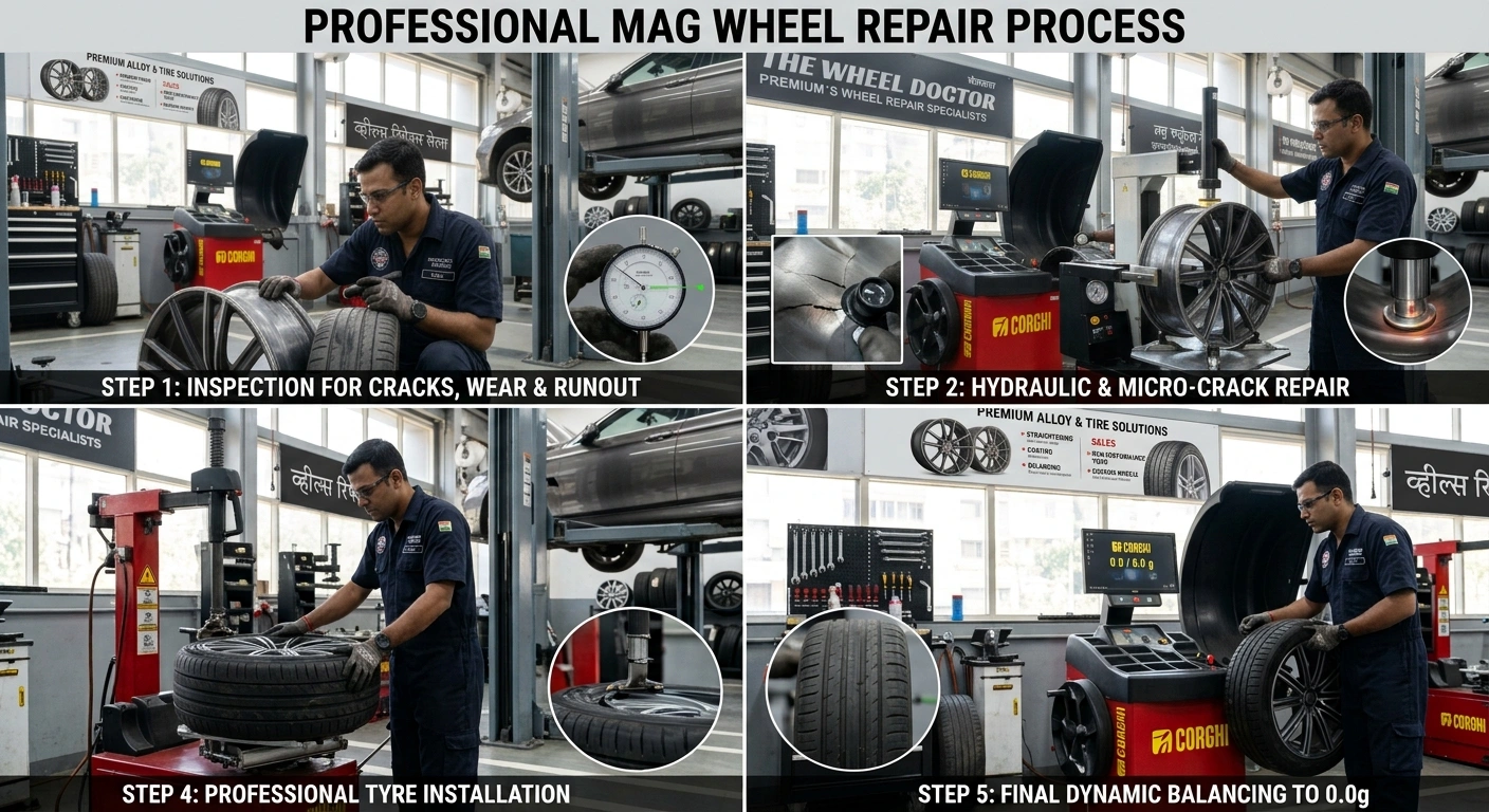Mag Wheel Damage Repair in Mumbai